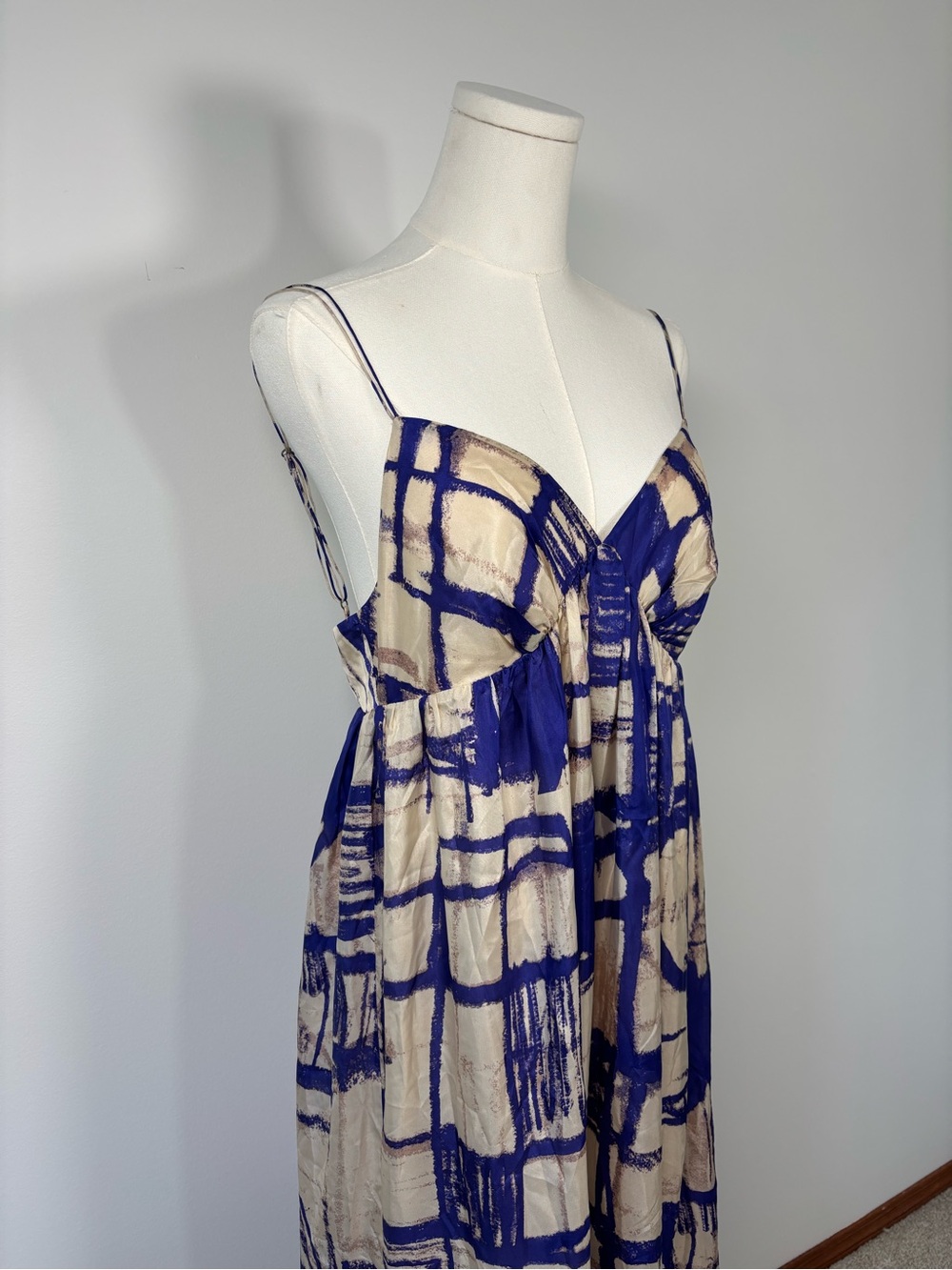Anthropologie Isabella Sinclair 100% Silk Maxi Dress Size 12 NWT - Picture 4 of 14